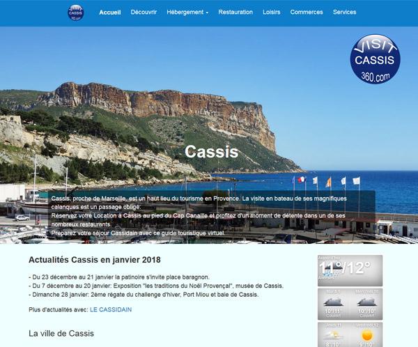 Site internet de la ville de Cassis en 360