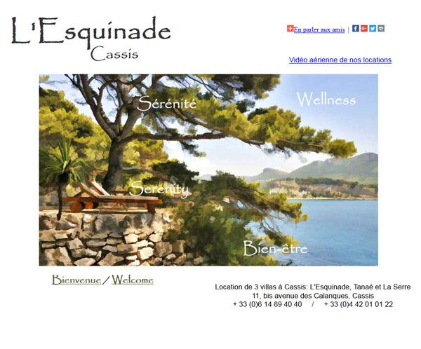 Site internet des locations de L'Esquinade à Cassis