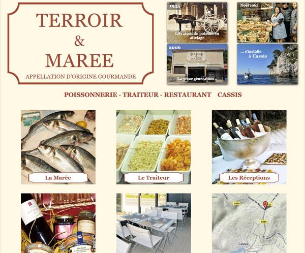 Site internet du magasin et du restaurant Terroir et Marée